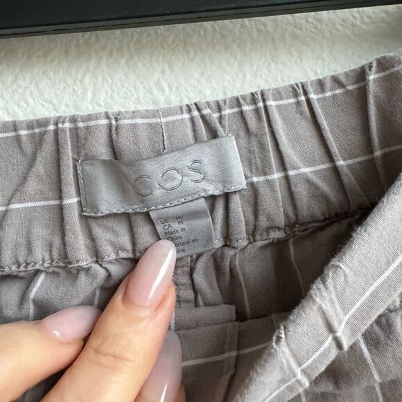 COS Pull On Gray Straight Leg Ankle Pants Lightweight Stretch Size Medium - Picture 4 of 11